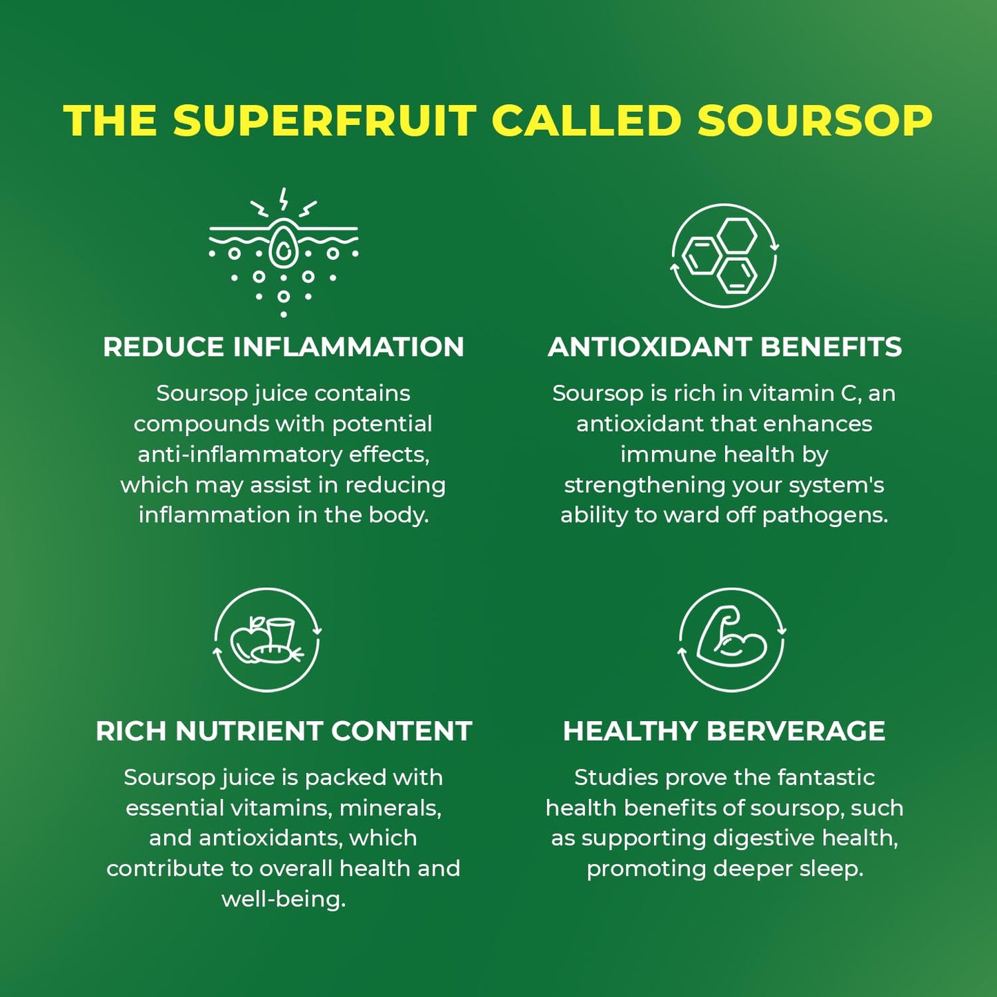 VINUT 100% Soursop Juice with Pulp, No Sugar Added, 16.57 fl oz (Pack of 12), Fresh, Natural, Not from Concentrate