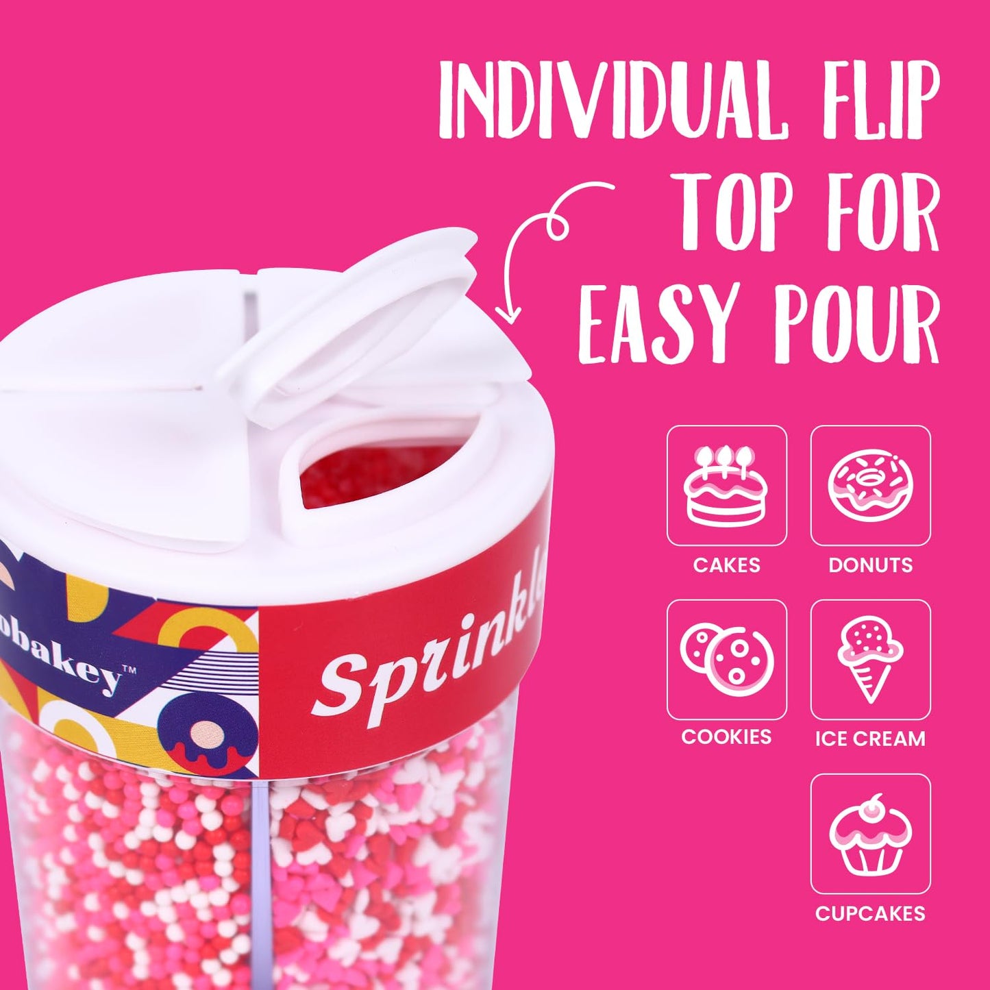 Heart Sprinkles Valentines Day Edible Sprinkle Mix Heart Shapes Pink Red Jimmies Sanding Sugar Perfect For Cake Decorations Baki
