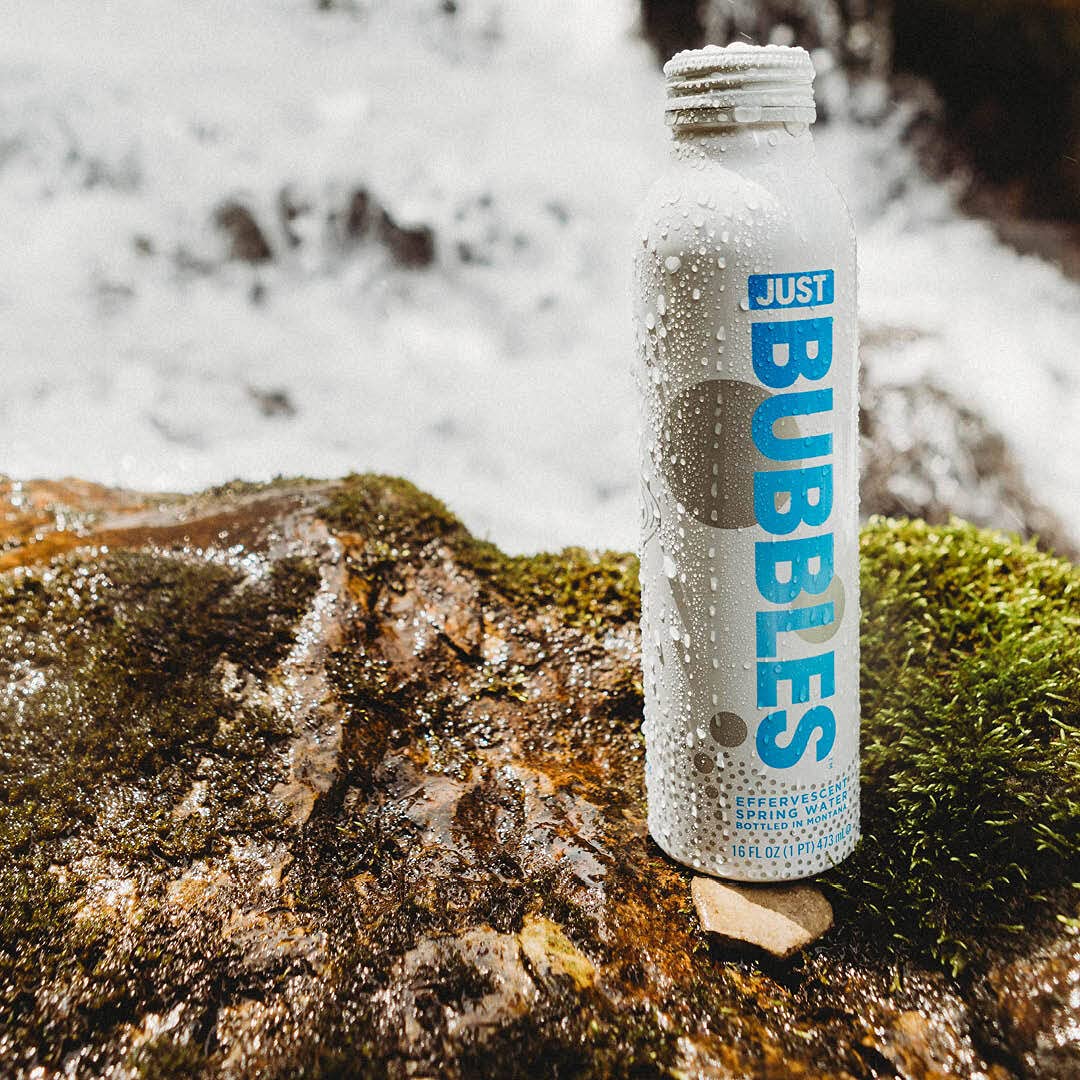 Just Bubbles - Pure Premium Sparkling Spring Water In A Fully Recyclable Reusable Eco-Friendly Bottle - 100% Mountain-Sourced Ca