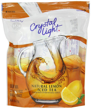 Crystal Light Natural Lemon 16 Pitcher Packs, Iced Tea, 4.26 Ounce