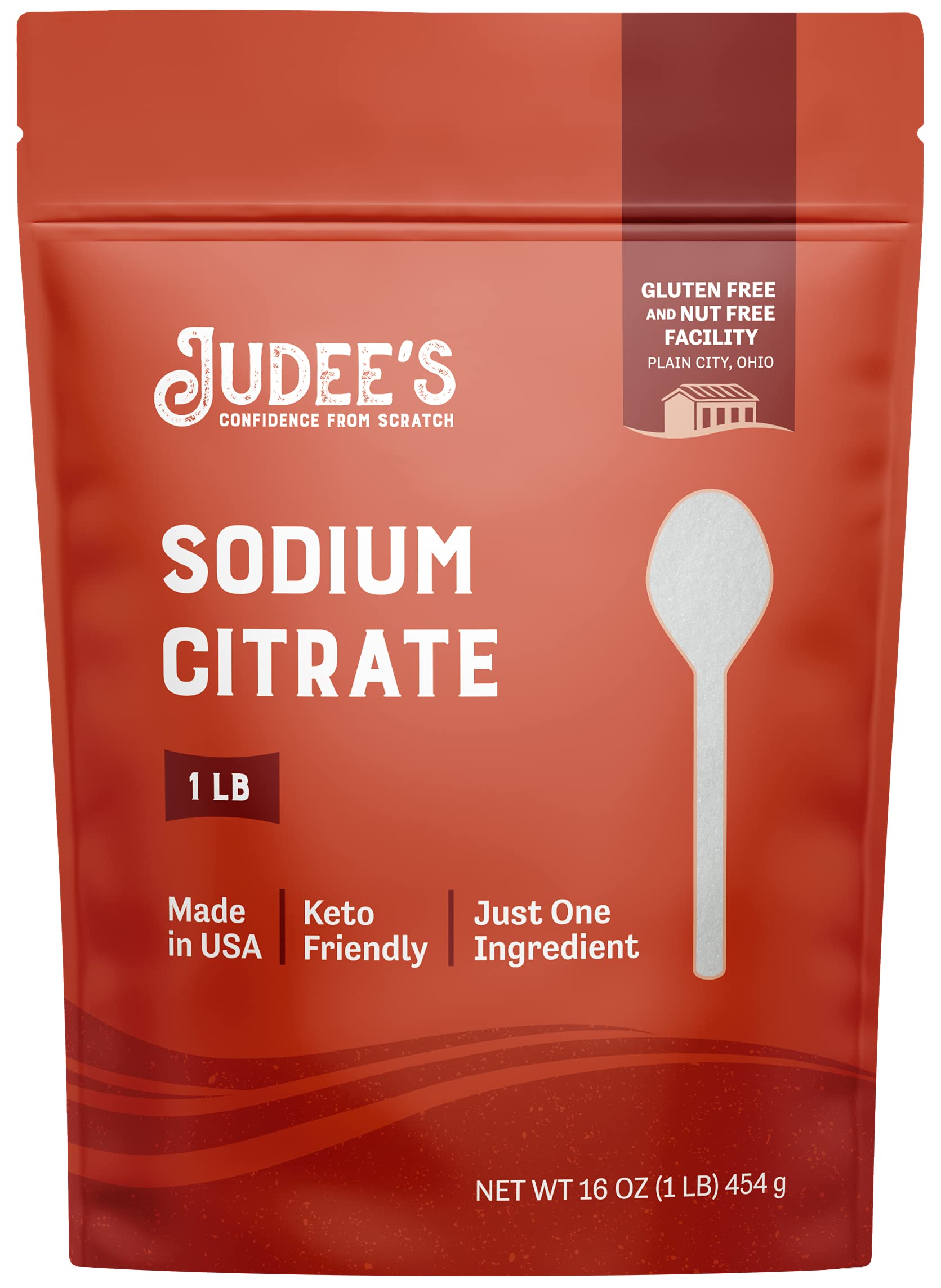 Judees Sodium Citrate - 1Lb (16Oz) Resealable Pouch | 100% Non-Gmo, Keto-Friendly, Gluten-Free & Nut-Free | Food Grade | Great F