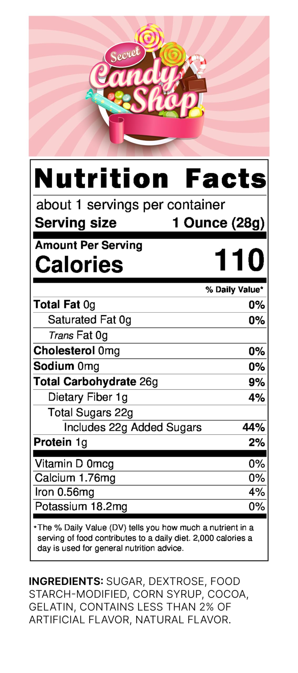 Candy Shop Premium Mini Dehydrated Marshmallows Bits (Chocolate) (1.2Oz)