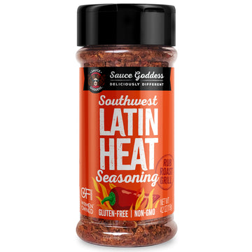 Sauce Goddess Southwest Latin Heat Shaker - Bbq Rub With Tons Of Cumin And Oregano Flavor, Cayenne, And New Mexican Red Chiles.