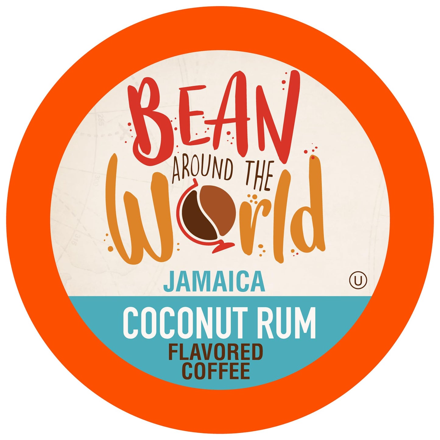 BEAN AROUND THE WORLD Flavored Coffee Pods for Keurig, Coconut Rum, 40 Count