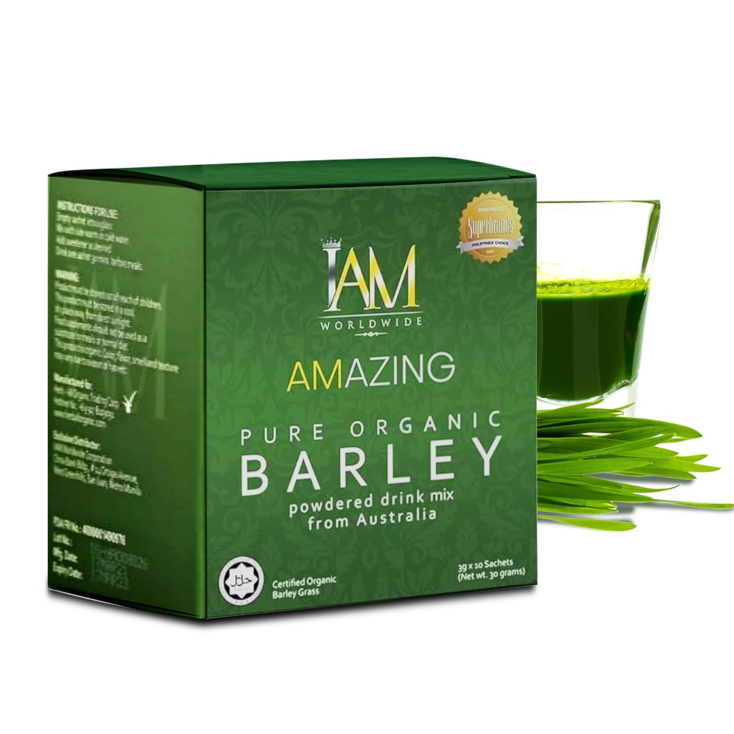 Iam Worldwide Amazing Pure Organic Barley Powdered Drink Mix - 3 Boxes