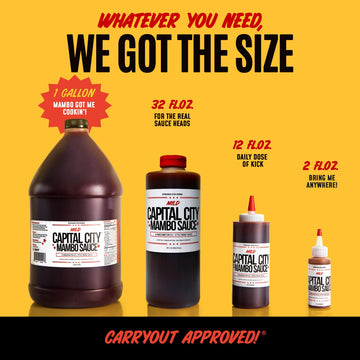 Capital City Mambo Sauce - Mild Recipe, 128 Fl Oz, Perfect for Wings, Chicken, Pork, Beef, Seafood, Burgers, Rice, Noodles