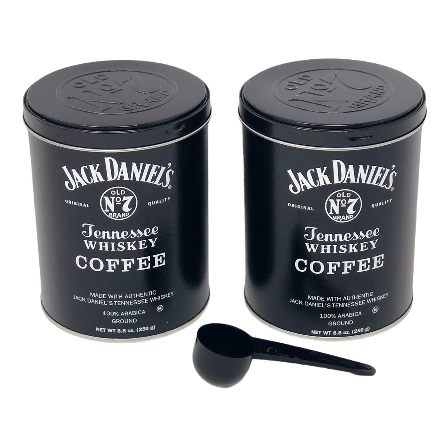 Laras Gourmet Passions Jack Daniels Coffee Pack of 2, 100% Arabica Medium Roast, 8.8oz Each, Includes Measuring Spoon