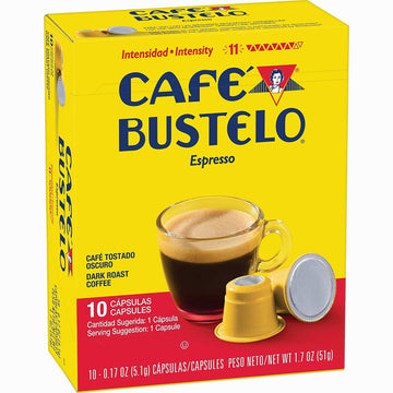 Bustelo Nespresso Cafe Bustelo Coffee Espresso compact pieces, 30 Count, Pack of 3