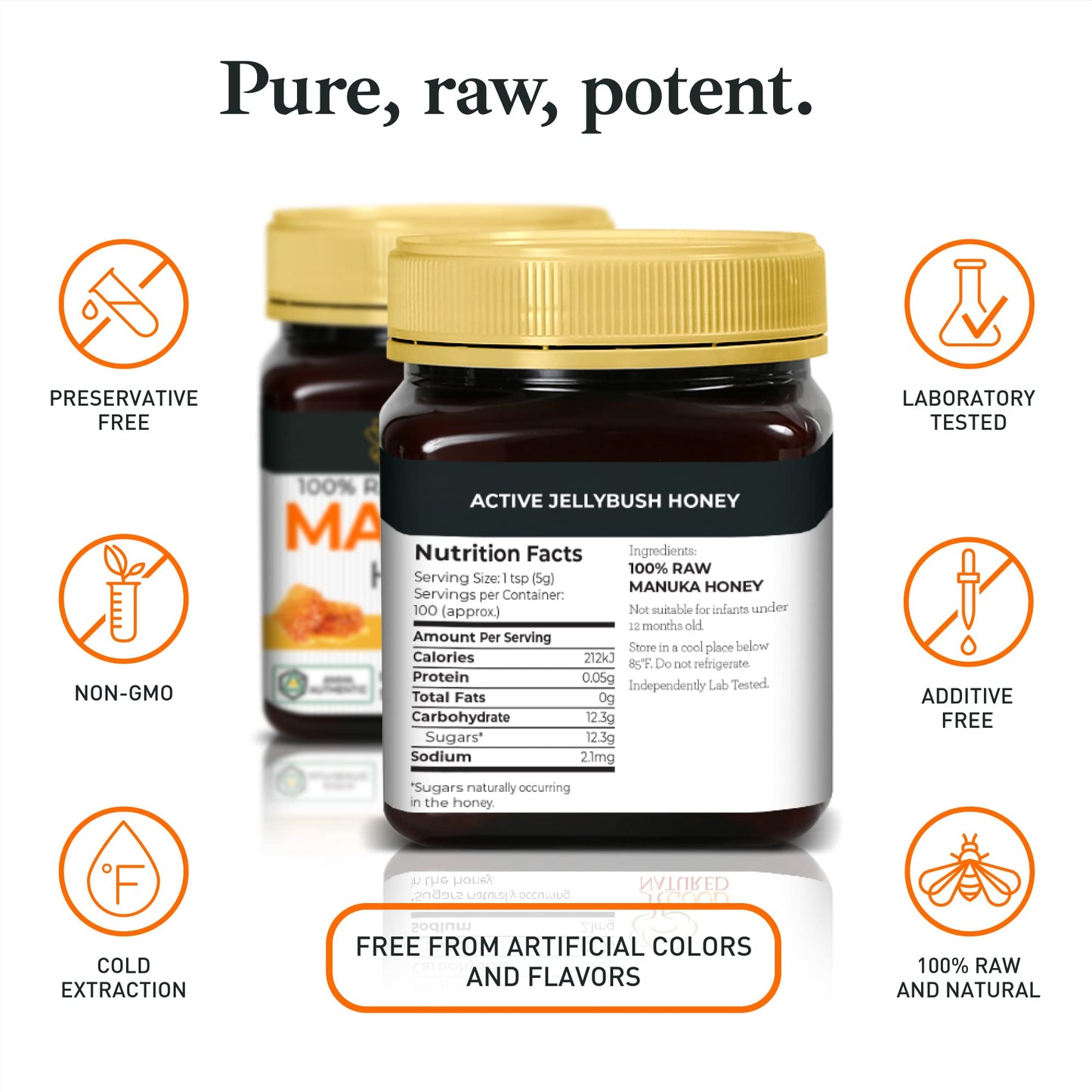 Good Natured Raw Manuka Honey MGO 100+ Antibacterial Activity 500g (1.1lb)