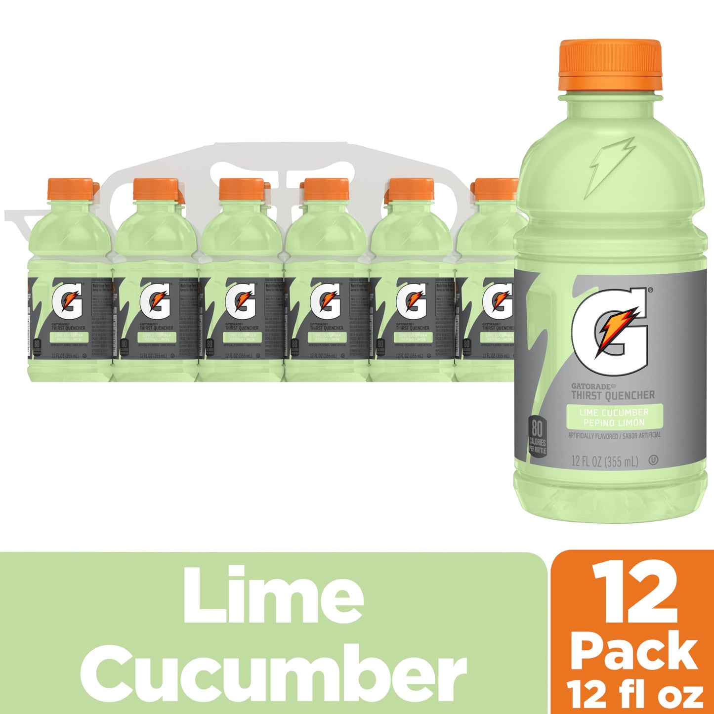 Gatorade Thrist Quencher, Lime Cucumber, 12 Fl Oz (Pack of 12)