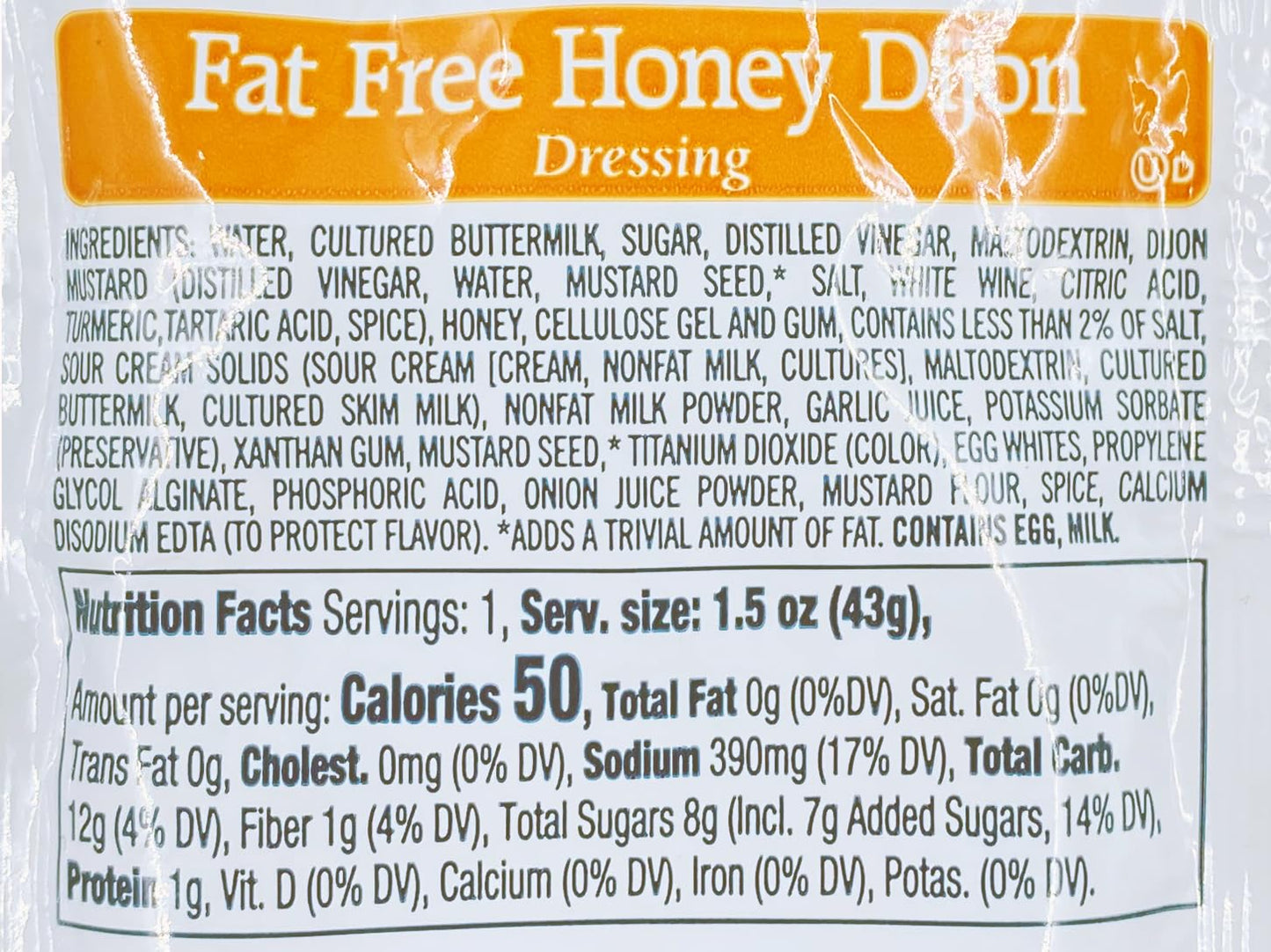 Salad Dressing 1.5 Oz. Packet | Pack Of 12 | (Fat Free Honey Dijon Mustard)
