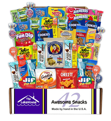 The LakeHouse Snack Box - Salty Sweet Variety Pack for Kids - 42 Count Care Package