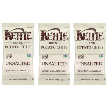 Kettle Chips Unsalted 8.5 Ounce (Pack Of 3)