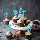 ZHUOWEISM Cupcake Toppers 24 PCS Glitter Dove Baptism Theme Small Design 3 Blue