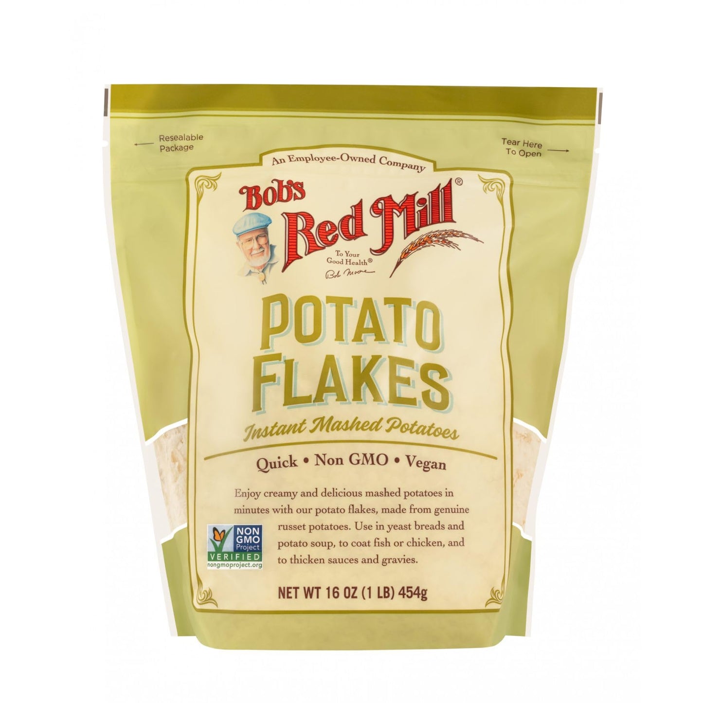 Creamy Potato Flakes Includes One-16 Oz Resealable Bag Of Bobs Red Mill Potato Flakes Instant Mashed Potatoes + Create Sticker