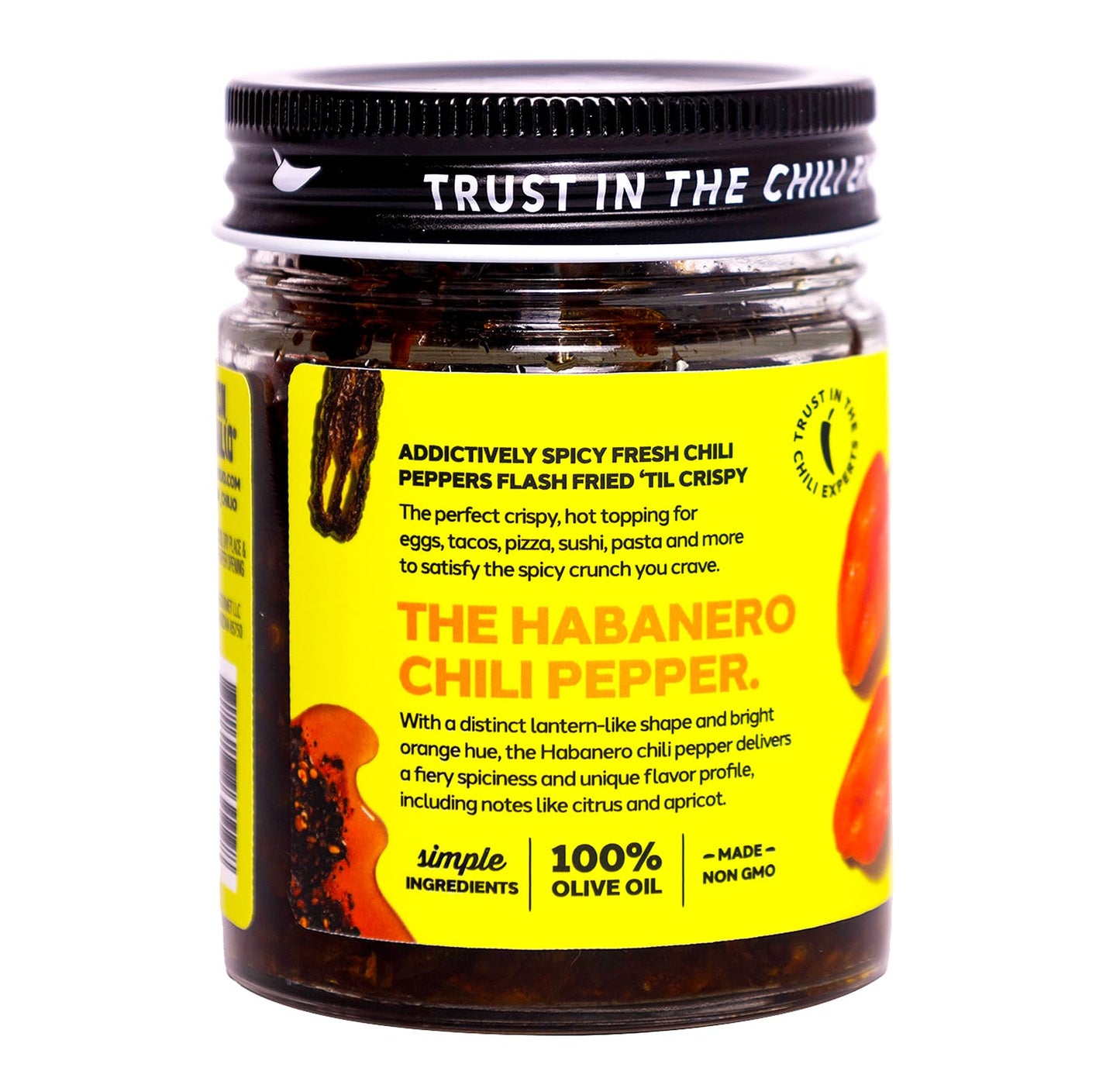 Don Chilio Hot Habanero Mexican Chile Crisp, 5 oz., 3 Pack - Crunchy Sliced Habanero Fried Chili Peppers in Hot Seasoned 100% Ol