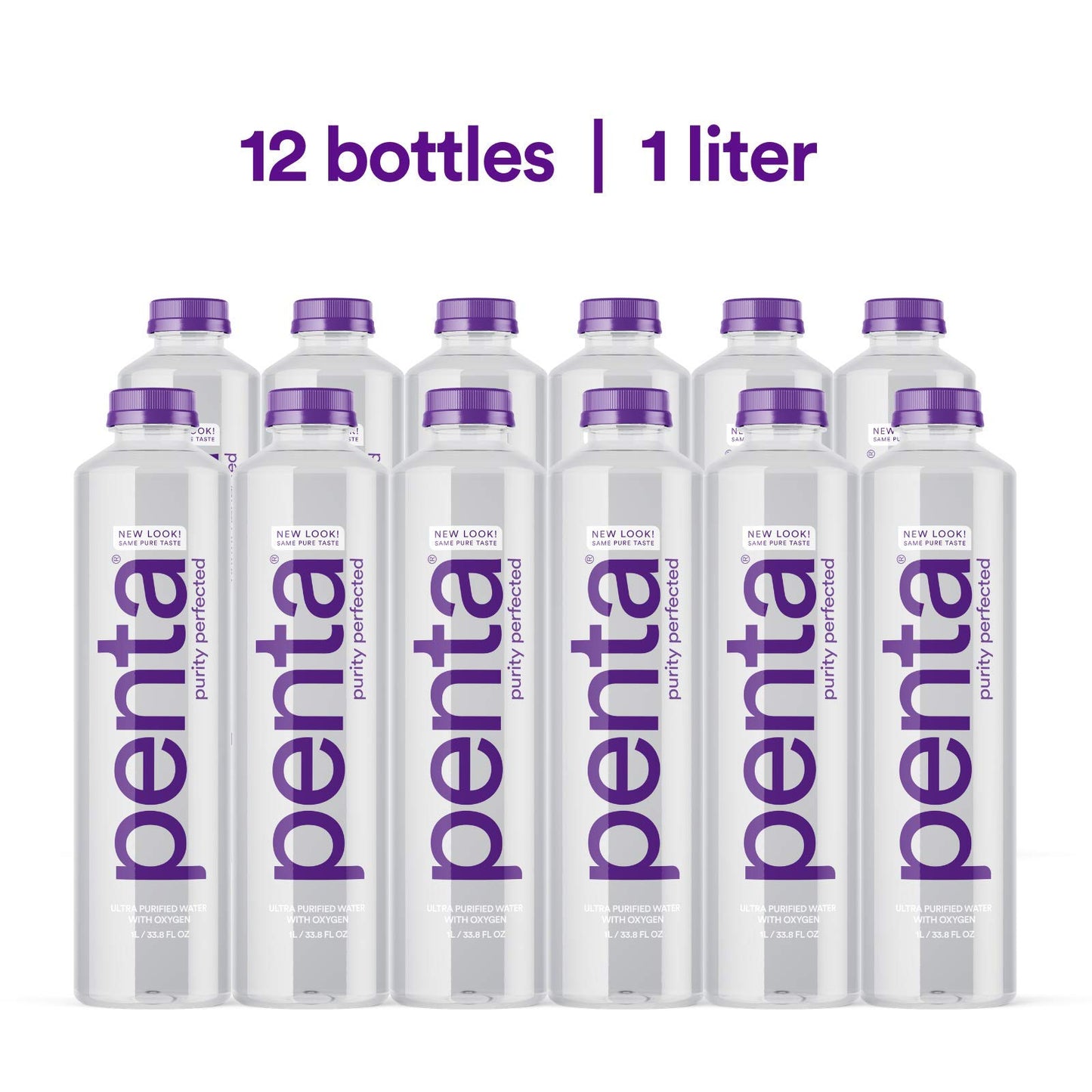 Penta Ultra-Purified Water, Oxygen Infused, 33.8 Fl Oz, Pack of 12, Solar-Powered Purification Process