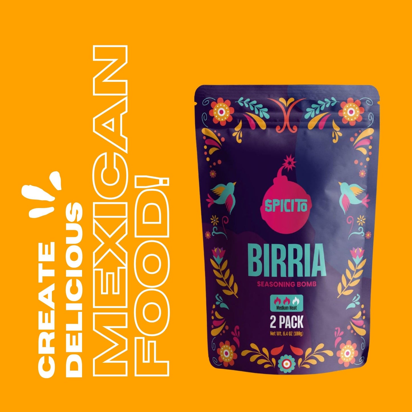 Spicito Birria  S Seasoning 2-Pack - Just Add Water & Meat For Easy Cooking, Authentic Mexican Spices. Ideal For Stove Top, Slow Cooker, Pressure Cooker