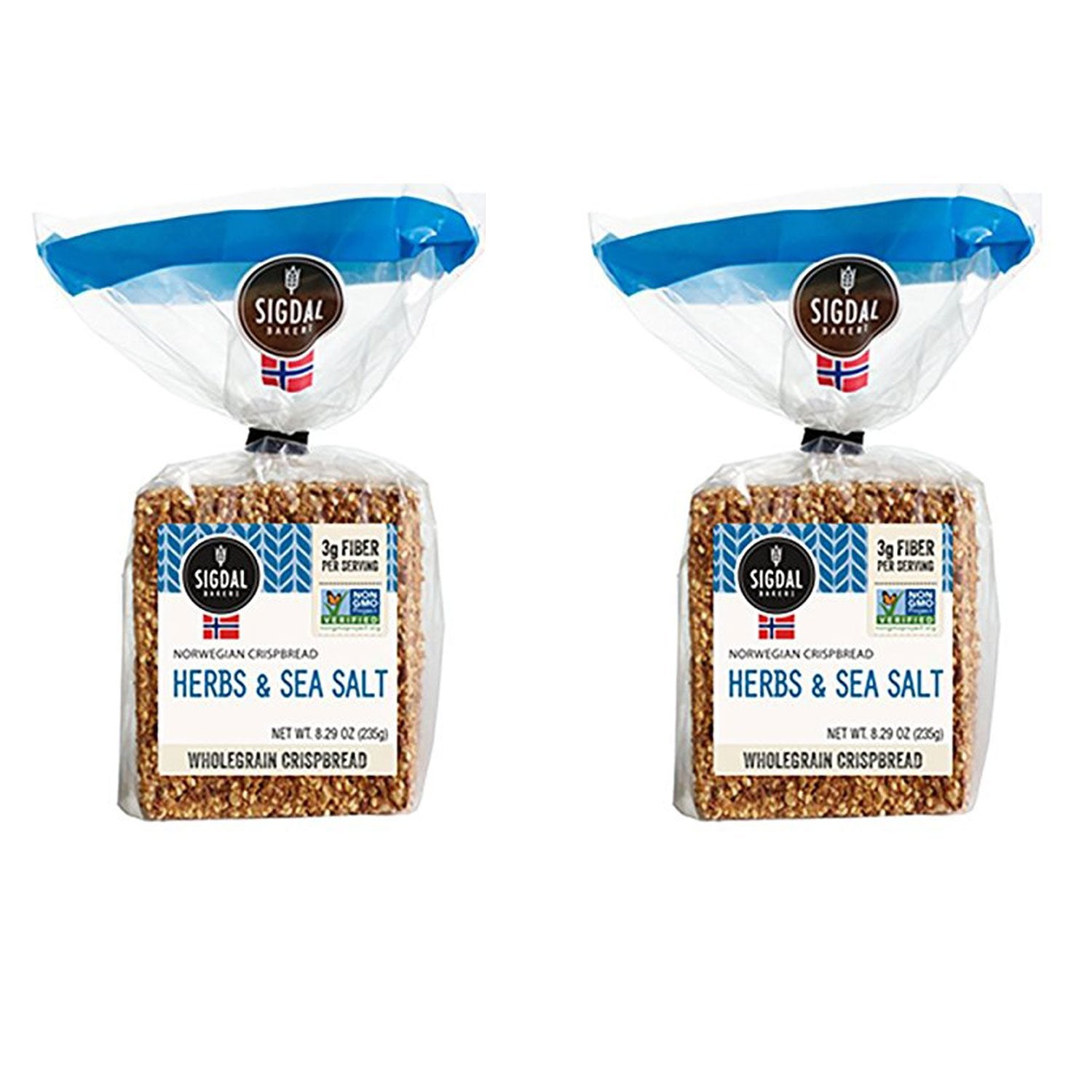Sigdal Bakeri Herbs And Sea Salt, Wholegrain Crispbread, 8.29Oz (Pack Of 2)