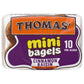 Thomas Cinnamon Raisin Mini Bagels, 10 Pre Sliced Mini Bagels with No High Fructose Corn Syrup, 15 Oz Bag