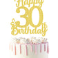 30 Birthday Cake Toppers-Gold Glitter, Thirty Cake Topper, 30 Cake Topper, 30Th Birthday Decorations,30Th Birthday Cake Topper,