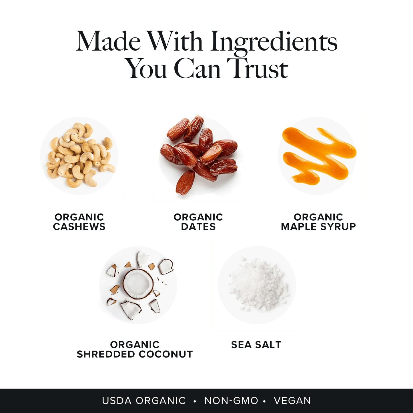 Truvani Plant Based Snack Bar | Coconut Cashew 12 Pack | 5g Protein | USDA Organic and Vegan | The Only Bar | Dairy, Soy, and Gl