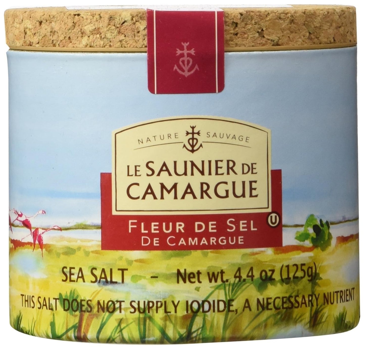 Le Saunier De Camargue Fleur De Sel Sea Salt, 4.4 Ounce Canisters (5 PACK)