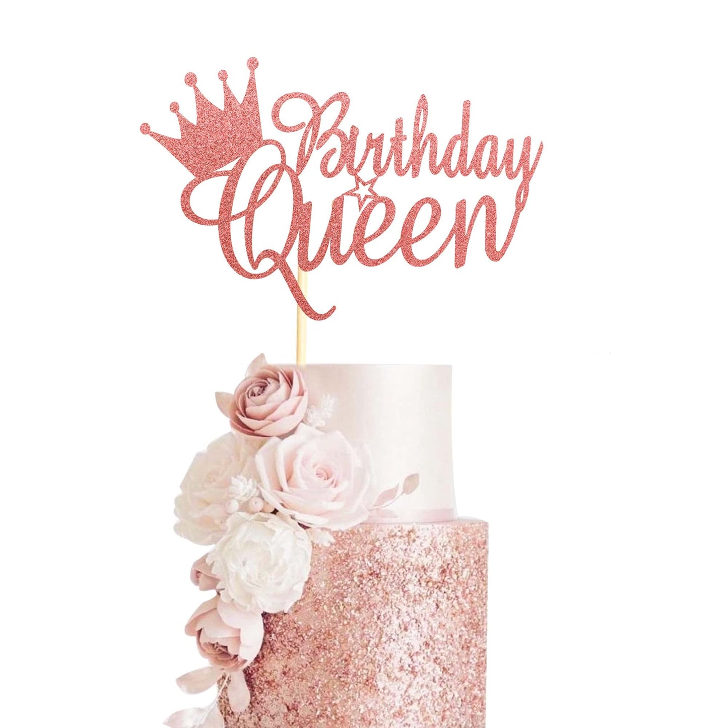 Arthsdite Queen Birthday Cake Topper Happy Birthday Cake Bunting Decor, Birthday Cake Picks Party Decoration Supplies For Lady G