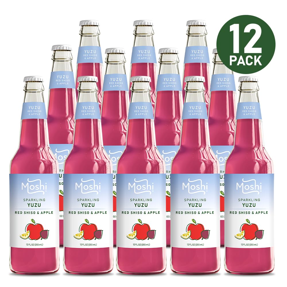 Moshi Sparkling Drinks - Red Shiso & Apple Yuzu, 12 Bottles, Model 1021232