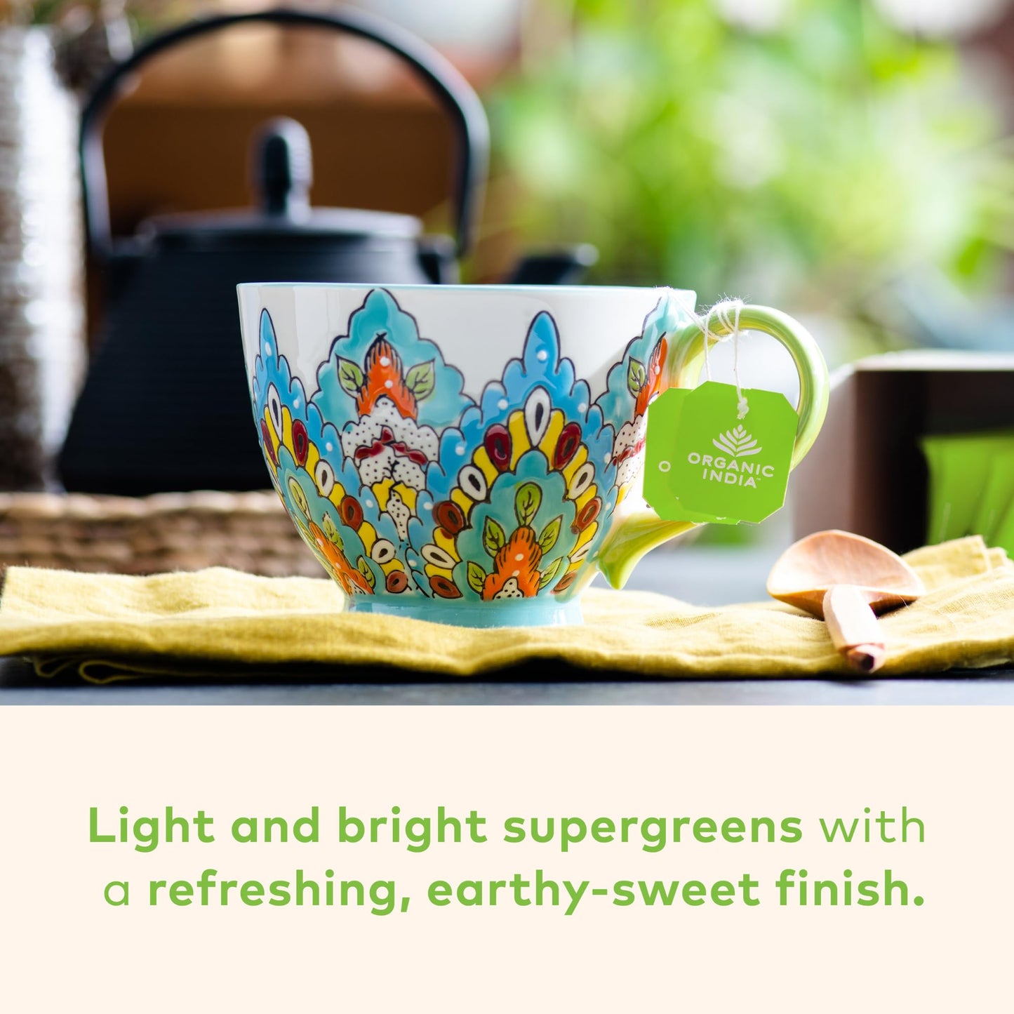 ORGANIC INDIA Tulsi Moringa Tea Bags - Caffeine Free, USDA Organic, 18 Count (Pack of 3), Natural