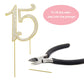 Crystal Creations 15 Cake Topper - Premium Gold Metal with Rhinestones - 1 Count - Perfect for 15th Birthday or Anniversary Party