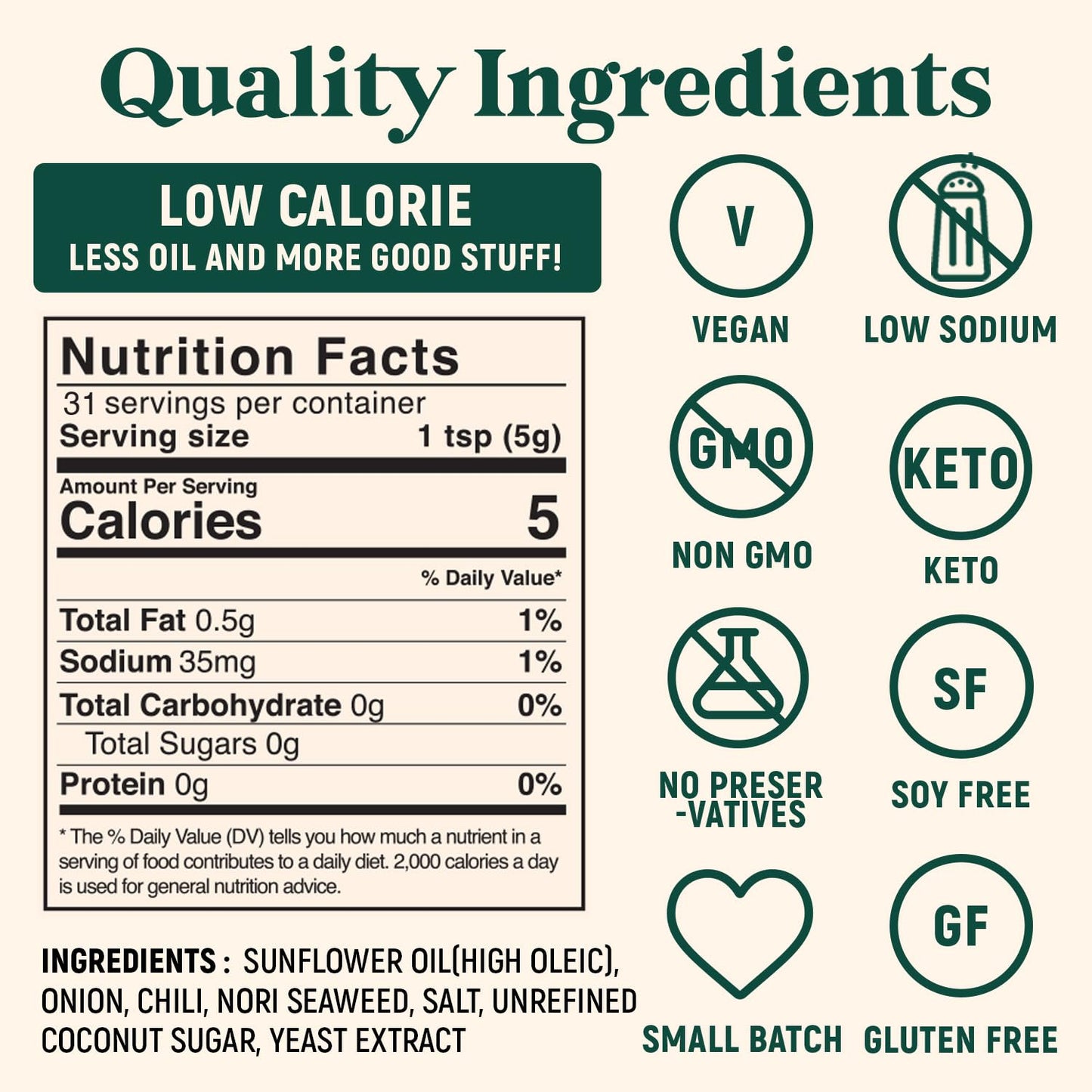 Homiah Sambal Chili Crunch, 6Oz - Less Oil Low Sodium Gluten Free Vegan, Sambal Oelek Chili Paste, Crispy Chili Crunch Topping W