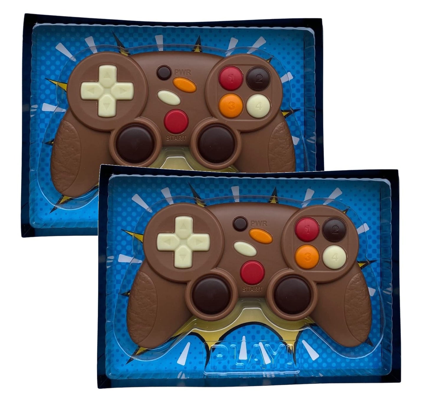 Weibler Chocolate Video Game Controller Two Pack - Holiday Stocking Stuffer 2.5Oz Each  2.5 Ounce (Pack Of 2)