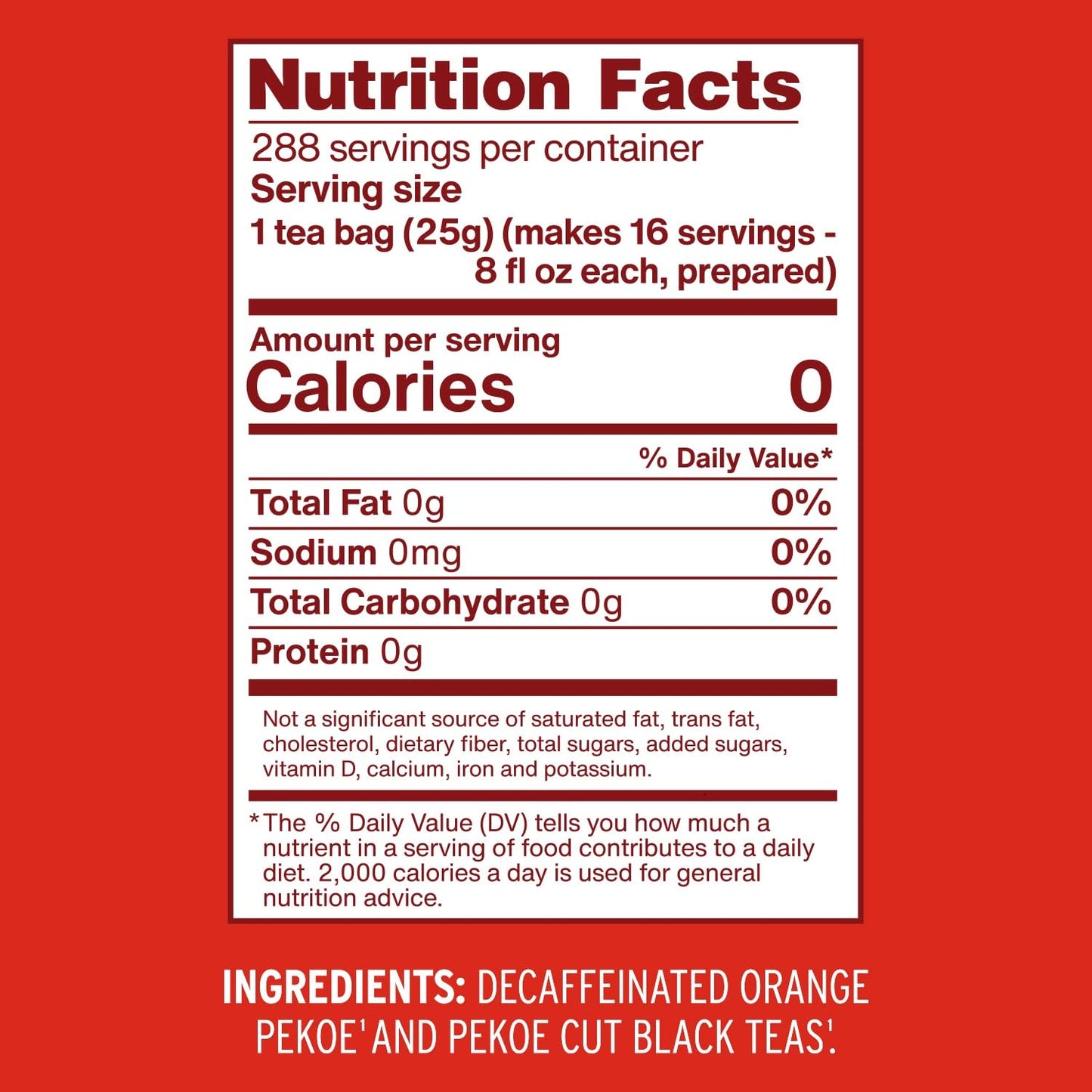 Luzianne Unsweetened Decaffeinated Iced Tea Bags, Gallon Size, 18Ct Box, (Pack Of 4)