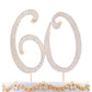 Zkptops 60th Anniversary Cake Topper, Bling Rhinestone Decoration, Rose Gold, Crystal, 60 Model