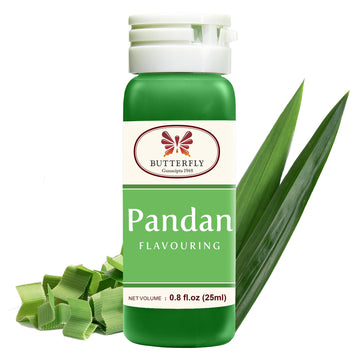 Butterfly Pandan Flavoring Extract 0.8 Oz (25 ml) - Paste-Strength Pandan Extract for Baking  Drinks  Waffle Mix  Buko Desserts  Syrup & Lattes
