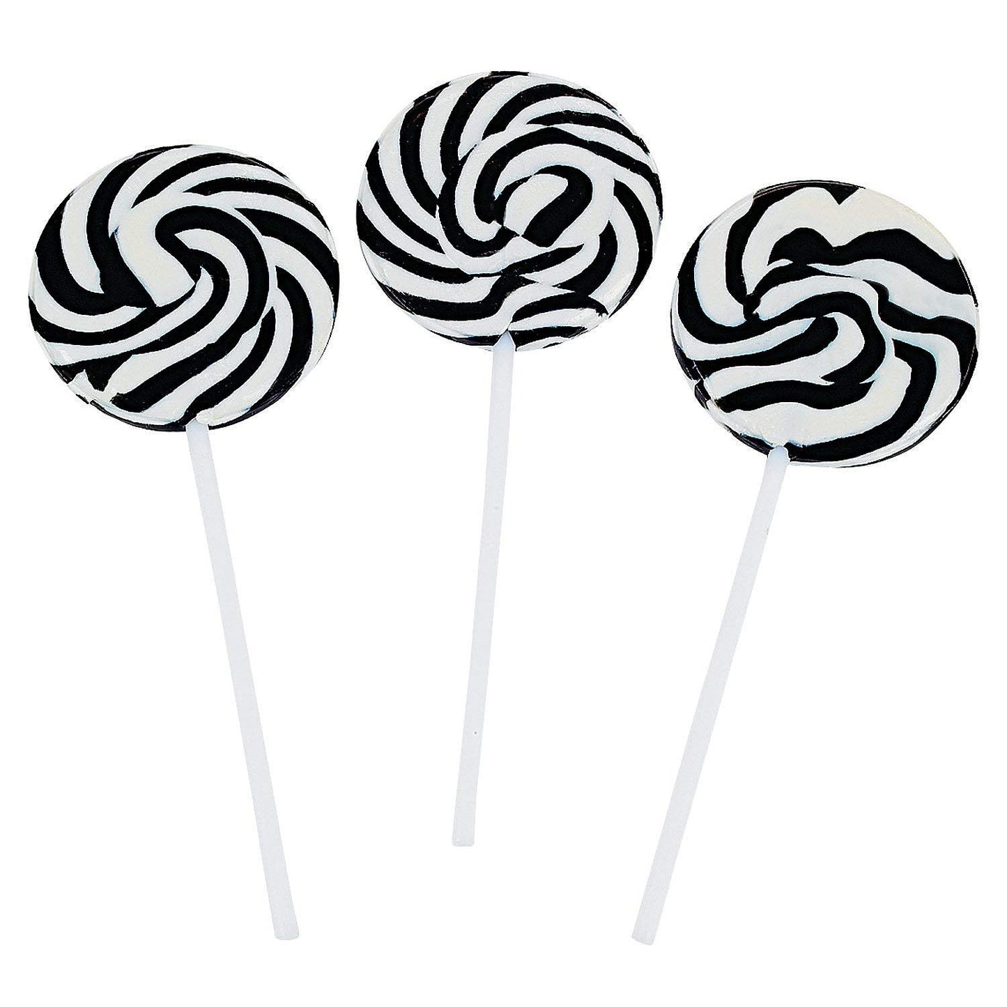 Black And White Swirl Pop Suckers (24 Individually Wrapped Lollipops) Party Candy