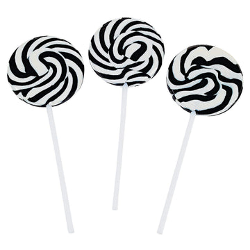 Black And White Swirl Pop Suckers (24 Individually Wrapped Lollipops) Party Candy