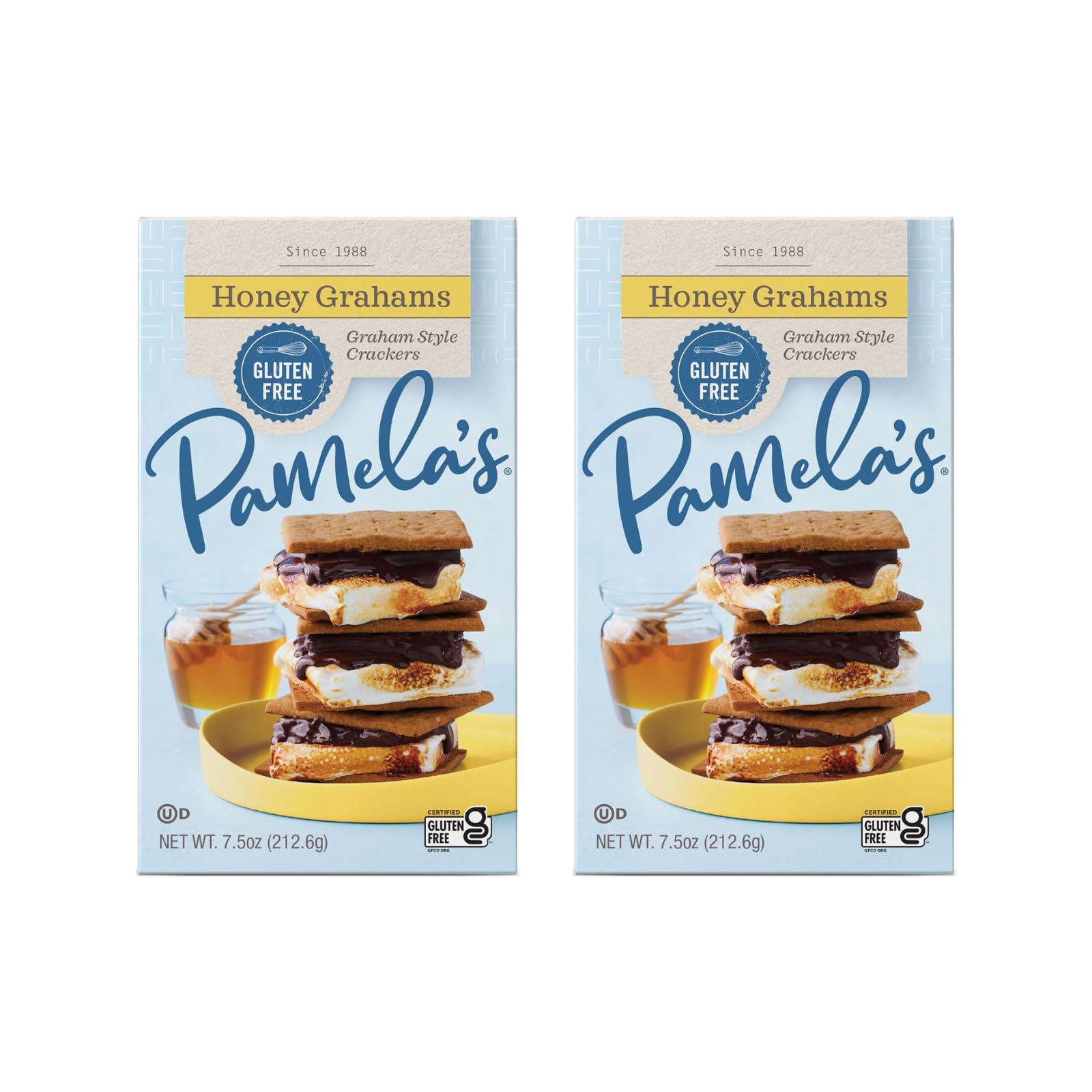 Pamelas Products Gluten-Free Graham Crackers Honey - 7.5 oz (Pack of 2)