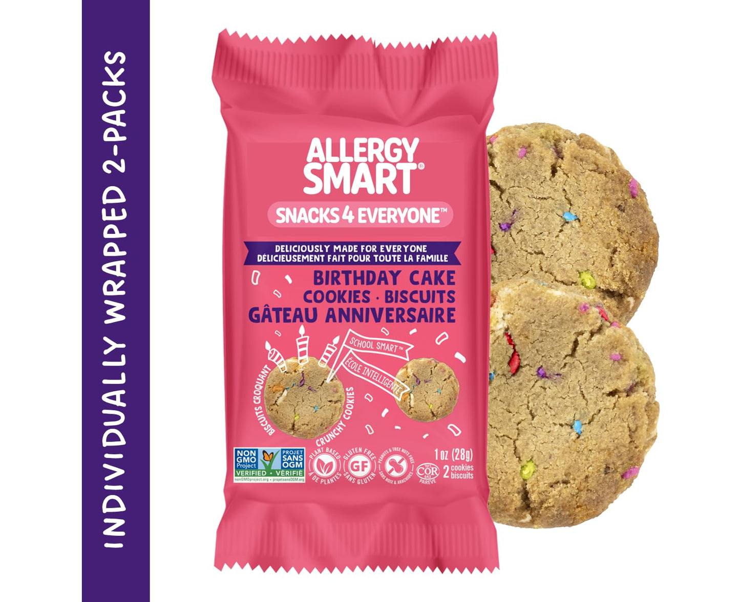 Allergy Smart Crunchy BIRTHDAY CAKE Cookies | Gluten Free, Nut Free, Egg Free, Dairy Free, Kosher, Celiac Safe | Delicious Vegan
