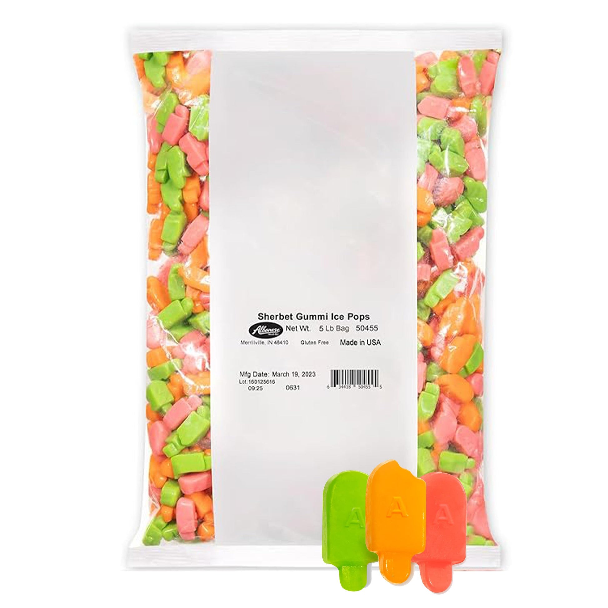 Albanese Gummies, Sherbet Gummi Ice Pops, 5lbs Candy