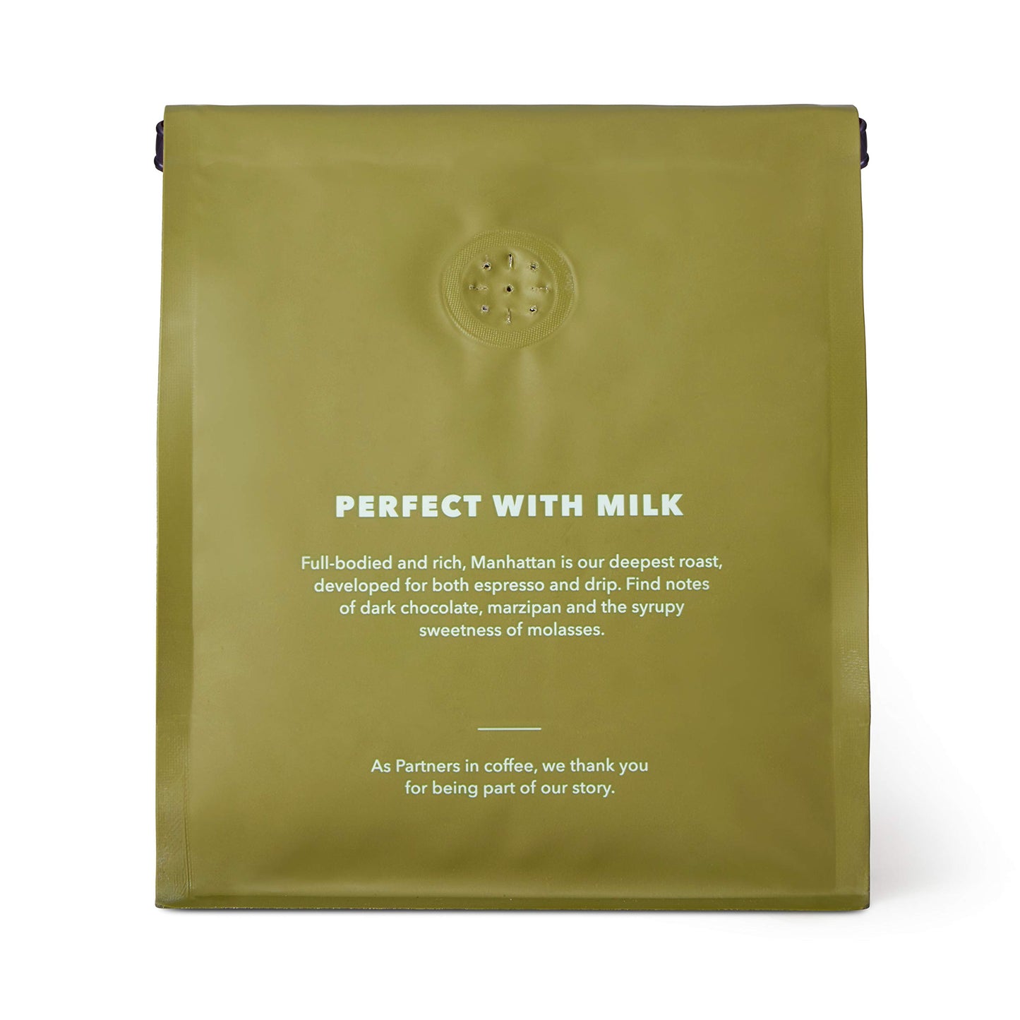 PARTNERS COFFEE ROASTERS - Whole Bean Coffee (Manhattan - Dark Roast) 12oz - Rich, Deep, & Flavorful Omniroast - Bakers Chocola