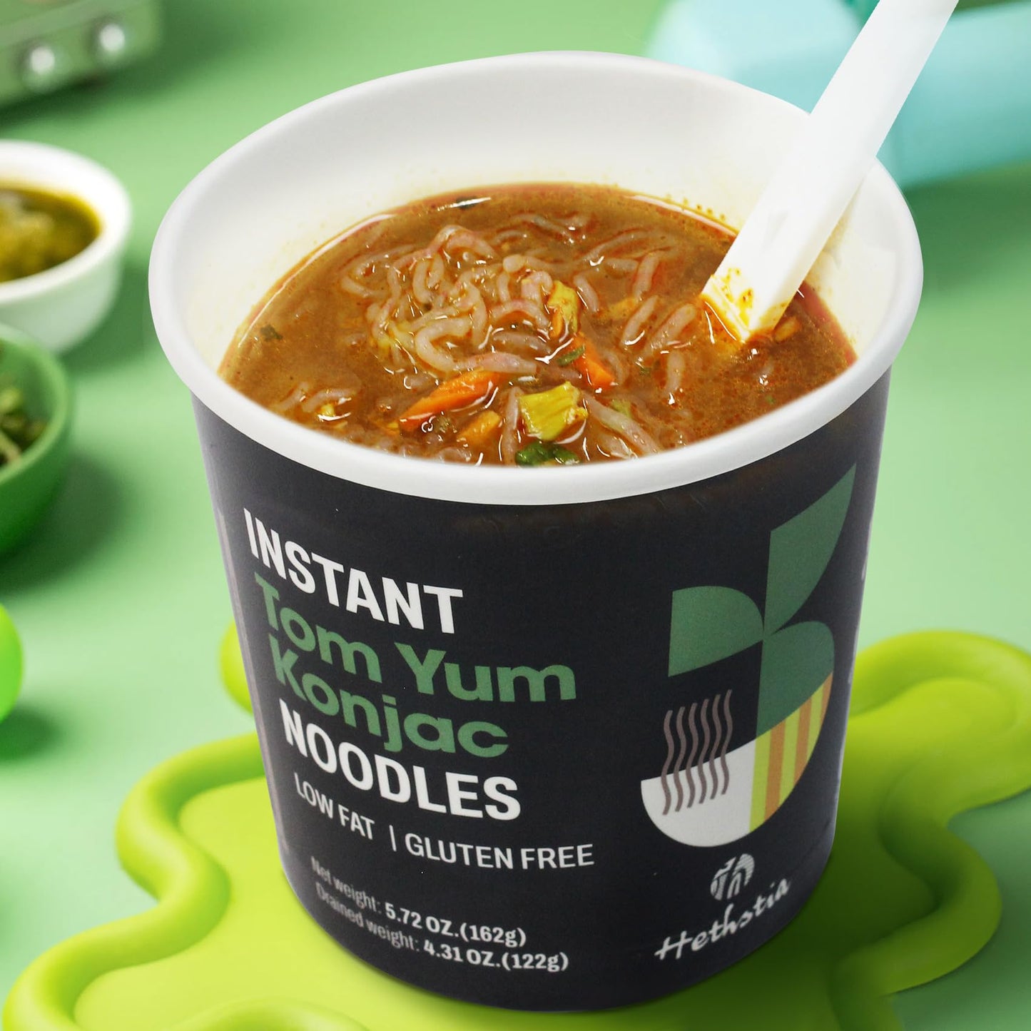 Hethstia Konjac Noodles Tom Yum Soup - 6 Pack Low Carb Shirataki Angel Hair Pasta, Gluten-Free Shirataki Noodles Instant Asian R