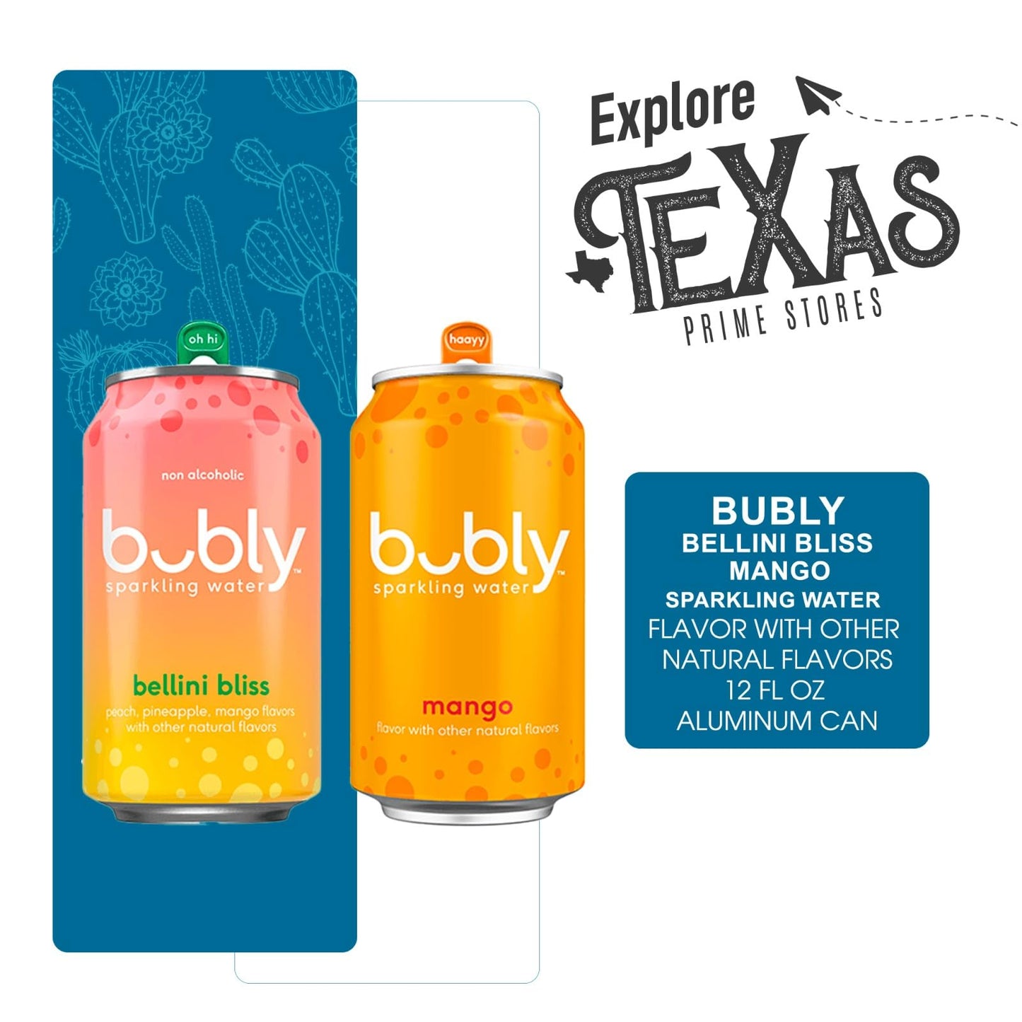 Bubly Collections 16-Pack of Bellini Bliss + Mango Flavored Sparkling Water 12 fl oz On-the-Go Aluminum Can