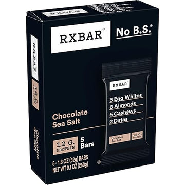 RXBAR Protein Bars, Protein Snack, Snack Bars, Chocolate Sea Salt, 9.1oz (5 Bars)