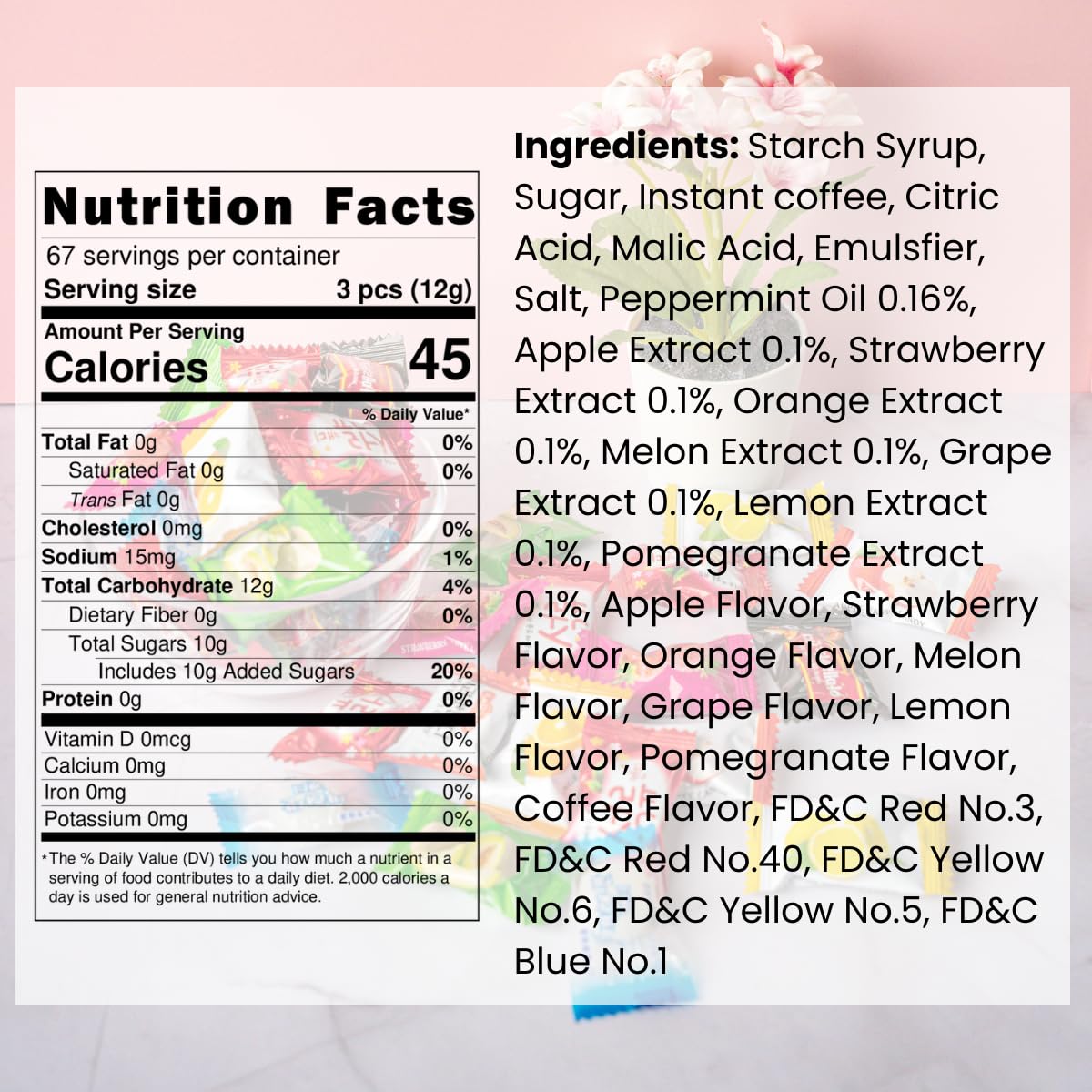 Korean Assorted Fruity Hard Candy, 1.75 lb bulk bag with 200 Individually wrapped pieces, 9 Flavor Mix includes Apple, Strawberr