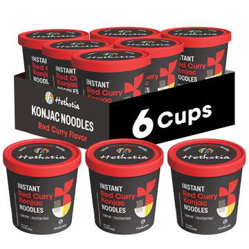 Hethstia Konjac Noodles Red Curry Soup Cups, 6-Pack, Low Carb, Gluten-Free, 5.72 oz