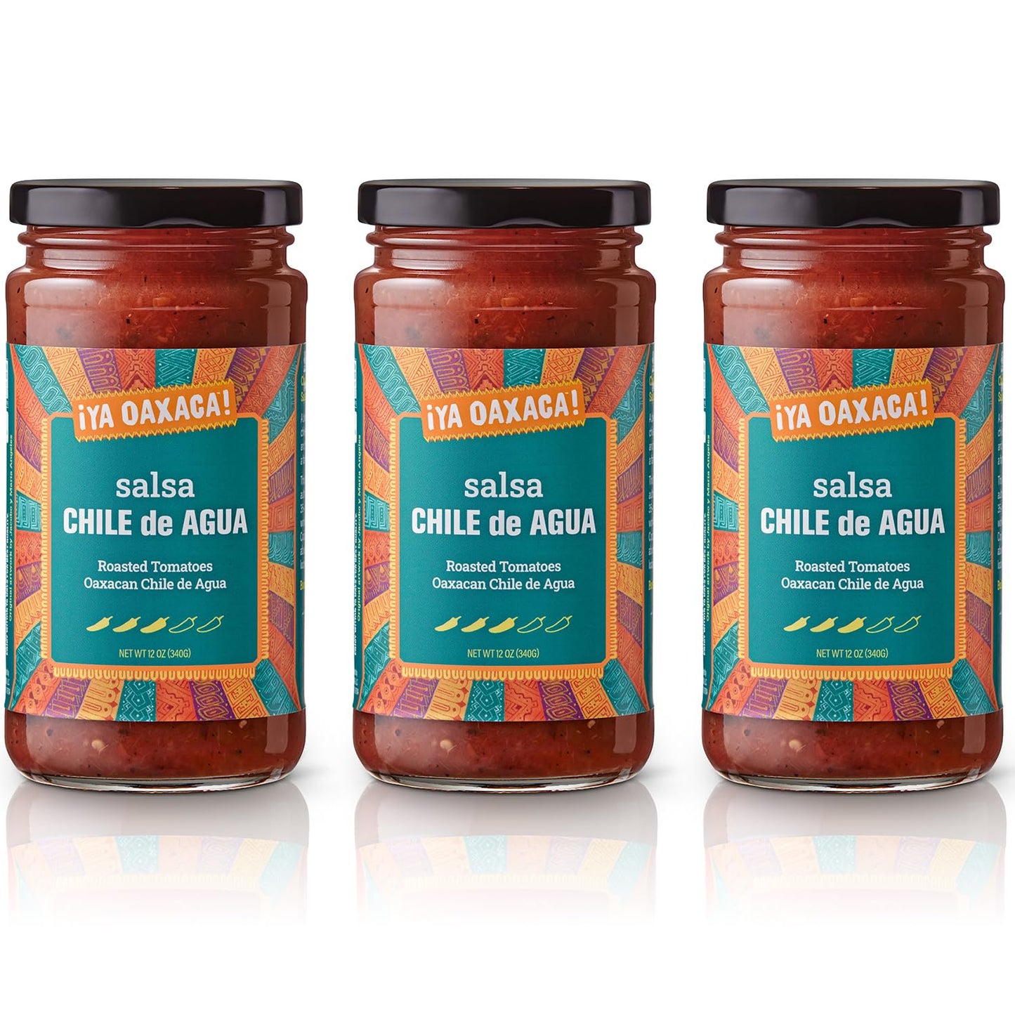 Ya Oaxaca Salsa Chile de Agua - Roasted Tomatoes & Oaxacan Chile - Gluten Free, Vegan - 12 oz (Pack of 3)