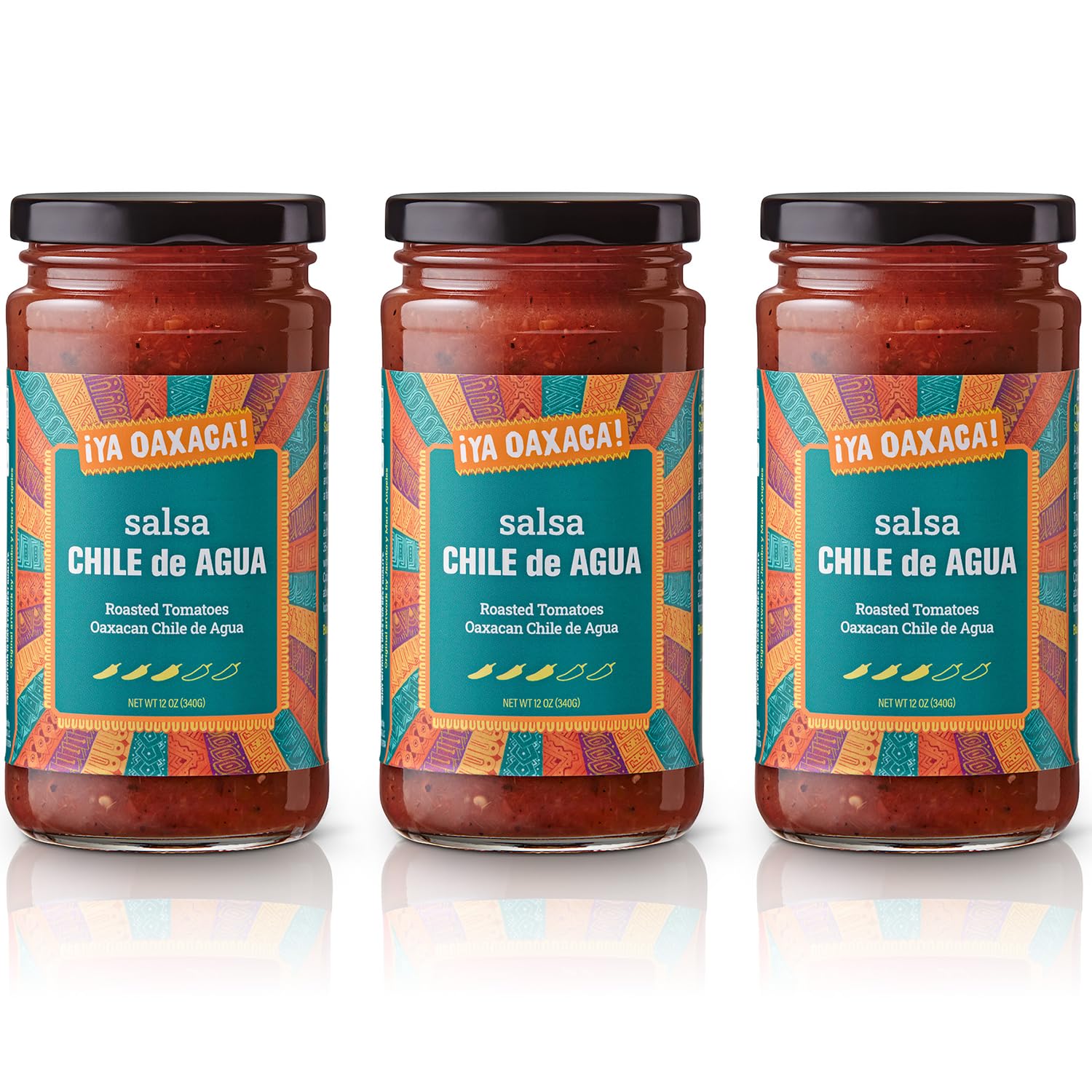 Ya Oaxaca Salsa Chile de Agua - Roasted Tomatoes & Oaxacan Chile - Gluten Free, Vegan - 12 oz (Pack of 3)