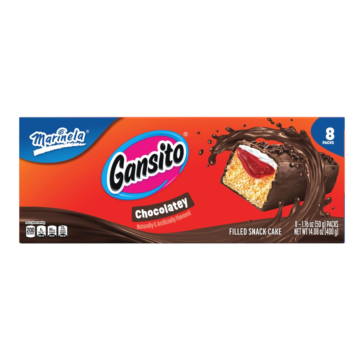 Marinela Gansito Strawberry and Crme Filled Snack Cakes | 1 pack (8 count)